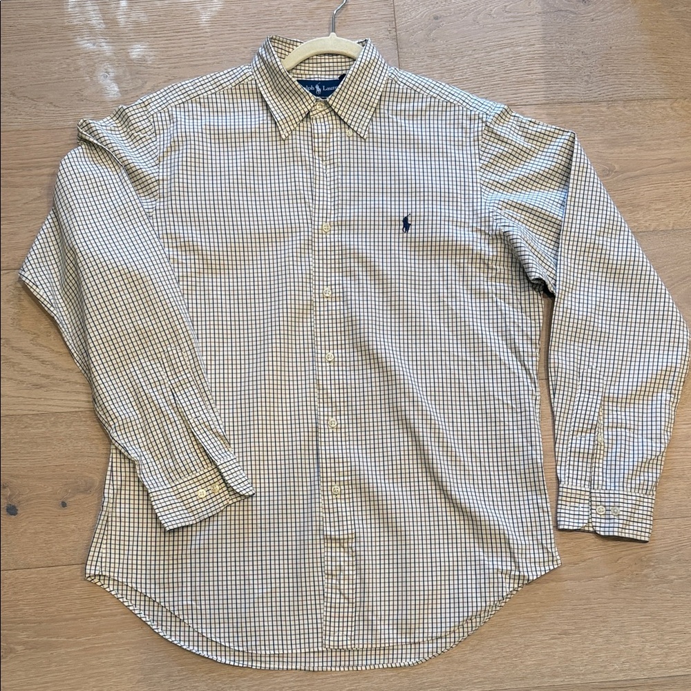 Ralph Lauren Beige Checkered Button Down Shirt